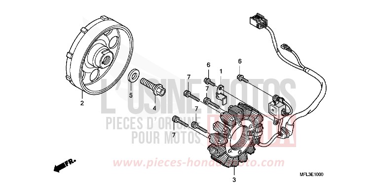 GENERATOR for CBR1000RR Fireblade PEARL SUNBEAM WHITE (NHA66HA) from 2010